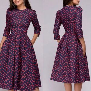Floral Retro Women Dress Size S